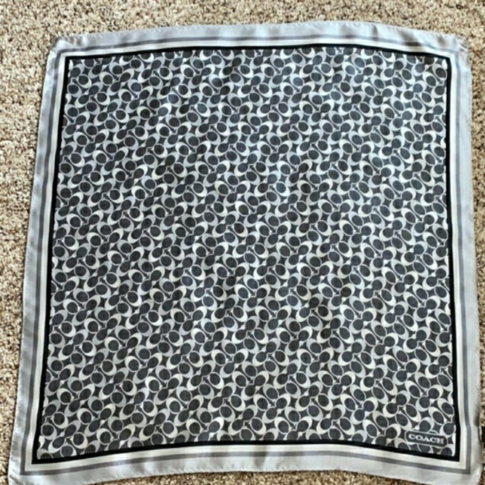 Coach Signature Silk Scarf 21 X 21